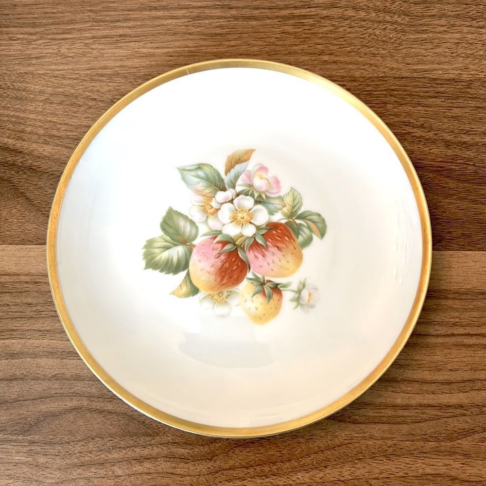 Vintage Hutschenreuther Gelb China Plate with Strawberry Design